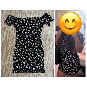 Off the shoulder fit to body (bodycon) floral dress
